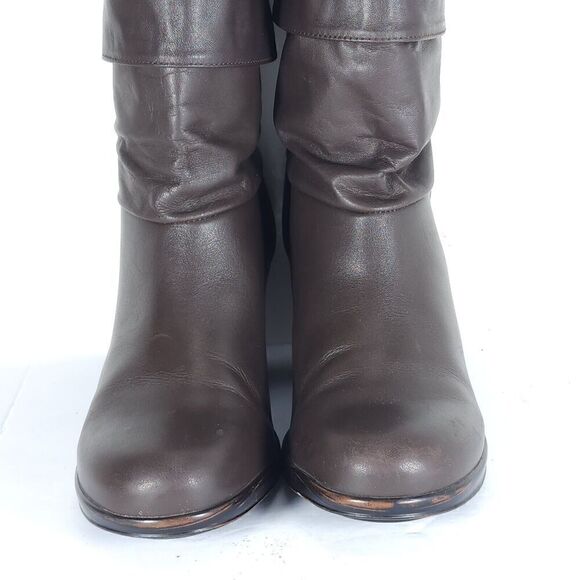 Dansko Women’s Bobbi US6-6,5 EU 37 Brown Leather Roll Down Slouch Boots - Picture 4 of 14